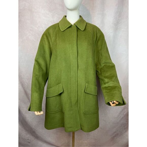 Vintage 1990s Plus Size Oscar de La Renta Wool Blend Overcoat - Picture 3 of 13